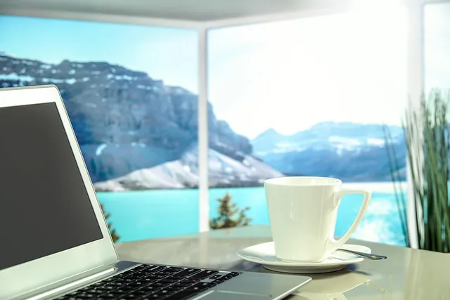 apartment, hotel, luxury, view, sea, mountains, the sun, rest, work, laptop, notebook, coffee, cup, lazur, room, fjords, norway, work desk, window, landscape, nature, relaxation, travel, business, meeting, coffee cup, workplace, businessman, president. AI content operations: a market entry checklist